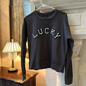 Women’s Lucky Brand Dark Grey long sleeve cotton shirt.